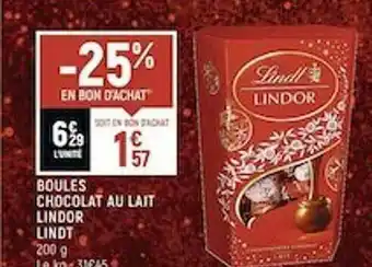 Spar Boules Chocolat Au Lait Lindor Lindt offre