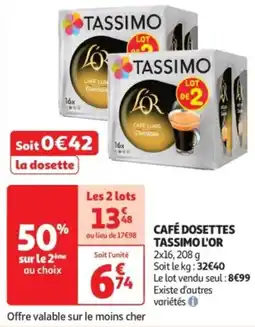 Auchan Drive Café dosettes tassimo l'or offre