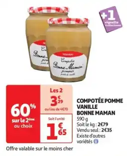 Auchan Drive Compotée pomme vanille bonne maman offre