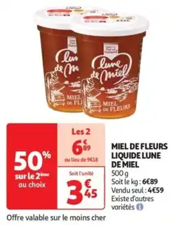 Auchan Drive Miel de fleurs liquide lune de miel offre