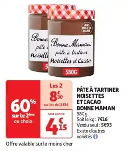 Auchan Drive Pâte à tartiner noisettes et cacao bonne maman offre