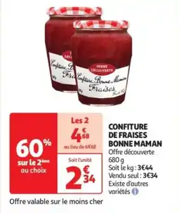 Auchan Drive Confiture de fraises bonne maman offre