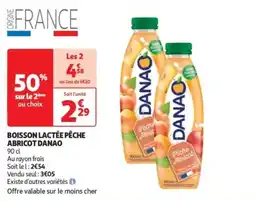Auchan Drive Boisson lactée pêche abricot danao offre