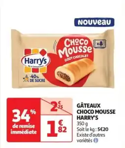 Auchan Drive Gâteaux choco mousse harry's offre