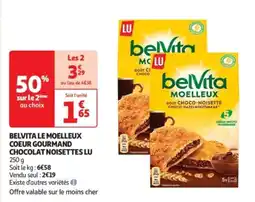 Belvita le moelleux coeur gourmand chocolat noisettes lu