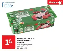 Auchan Drive Yaourt aux fruits avec morceaux auchan offre