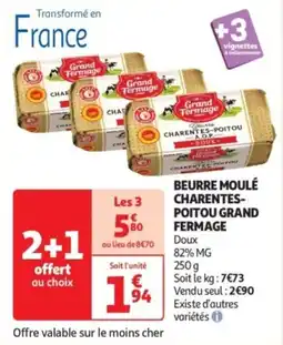 Auchan Drive Beurre moulé charentes- poitou grand fermage offre