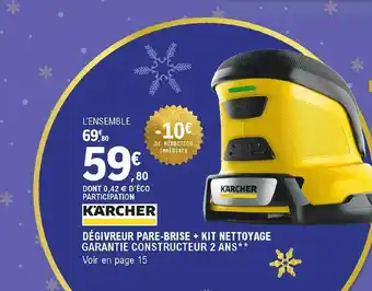 E.Leclerc L'Auto Dégivreur Pare-brise + Kit Nettoyage Kärcher offre