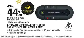 E.Leclerc L'Auto Kit Mains-livres Bluetooth Buddy Supertooth offre