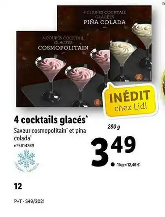 Lidl 4 Cocktails Glacés offre