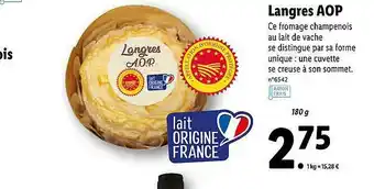 Lidl Langres Aop offre