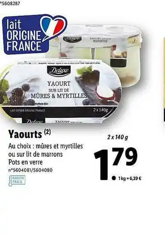Lidl Yaourts Deluxe offre