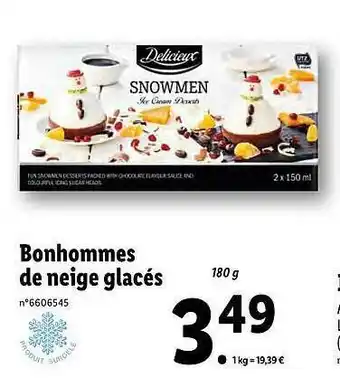 Lidl Bonhommes De Neige Glacés Deluxe offre