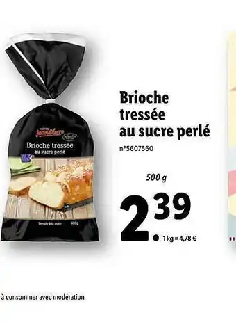 Lidl Brioche Tressée Au Sucre Perlé offre