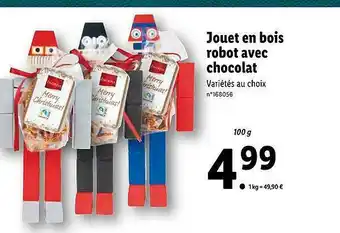 Lidl Jouet En Bois Robot Avec Chocolat offre