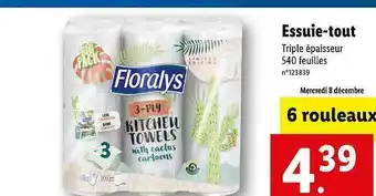 Lidl Essuie-tout Floralys offre