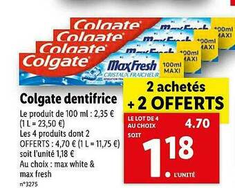 Lidl Colgate Dentifrice offre