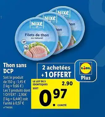 Lidl Thon Sns Dcp Nixe offre