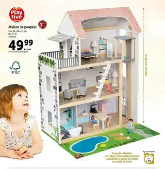 Lidl Maison De Poupées Playtive offre