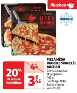 Auchan Drive Pizza méga viandes surgelée auchan offre
