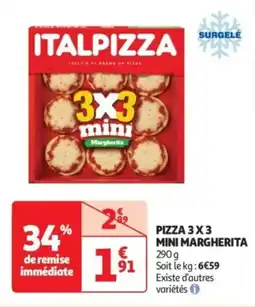 Auchan Drive Pizza 3x3 mini margherita offre