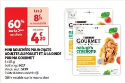Mini bouchées pour chats adultes au poulet et à la dinde purina gourmet