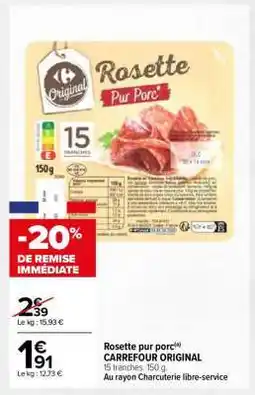 Carrefour Rosette pur porc offre