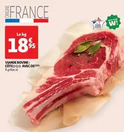 Auchan Viande bovine : côte*** avec os offre