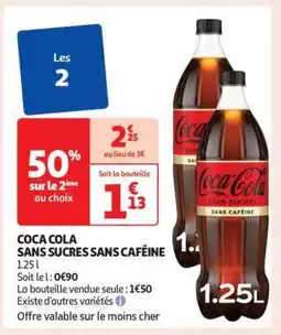 Auchan COCA COLA SANS SUCRES SANS CAFÉINE offre