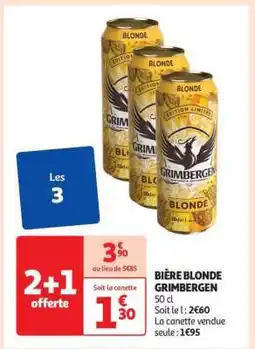 Auchan Bière Blonde Grimbergen offre
