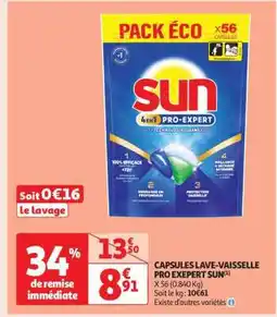 Auchan CAPSULES LAVE-VAISSELLE PRO EXPERT SUN offre