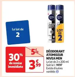 Auchan Déodorant Atomiseur Nivea Men offre