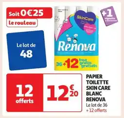 Auchan Papier Toilette Skin Care Blanc Renova offre