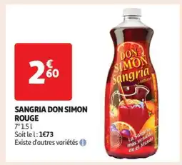 Auchan Sangria Don Simon Rouge offre