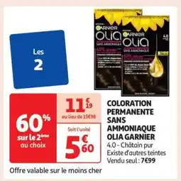 Auchan Coloration Permanente Sans Ammoniaque Olia Garnier offre