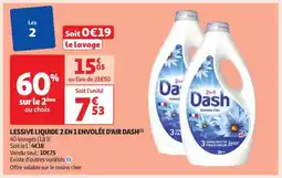 Auchan Lessive Liquide 2 En 1 Envolée D'air Dash offre