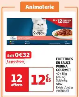 Auchan Filettines En Sauce Purina Gourmet offre