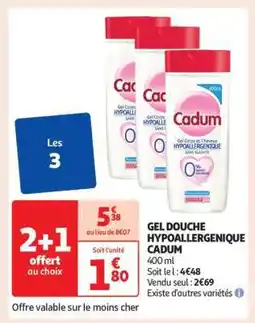 Auchan Gel Douche Hypoallergenique Cadum offre