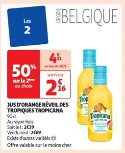 Auchan JUS D'ORANGE RÉVEIL DES TROPIQUES TROPICANA offre