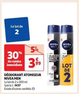 Auchan Déodorant Atomiseur Nivea Men offre