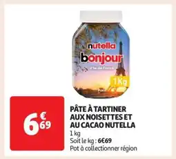 Auchan PÂTE À TARTINER AUX NOISETTES ET AU CACAO NUTELLA offre