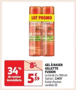Auchan Gel À Raser Gillette Fusion offre