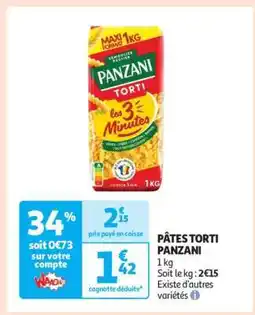 Auchan Pâtes Torti Panzani offre