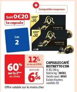Auchan Capsules Café Ristretto L'or offre
