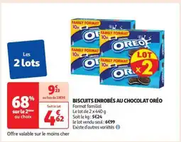 Auchan BISCUITS ENROBÉS AU CHOCOLAT ORÉO offre