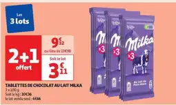 Auchan Tablettes De Chocolat Au Lait Milka offre