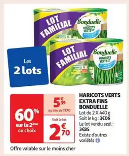 Auchan Haricots Verts Extra Fins Bonduelle offre
