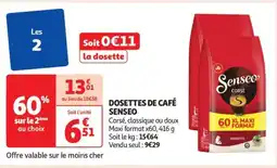 Auchan Dosettes De Café Senseo offre