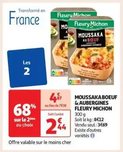 Auchan Moussaka Boeuf Aubergines Fleury Michon offre