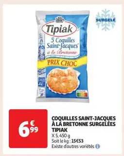Auchan Coquilles Saint-Jacques À La Bretonne Surgelées Tipiak offre